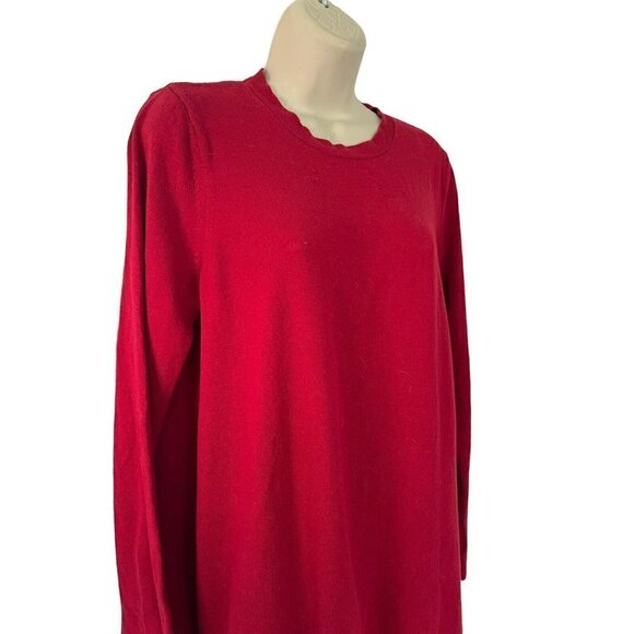 J. Jill Women’s Sz M True Red Long Sleeve Pullover  Sweater - Picture 2 of 7